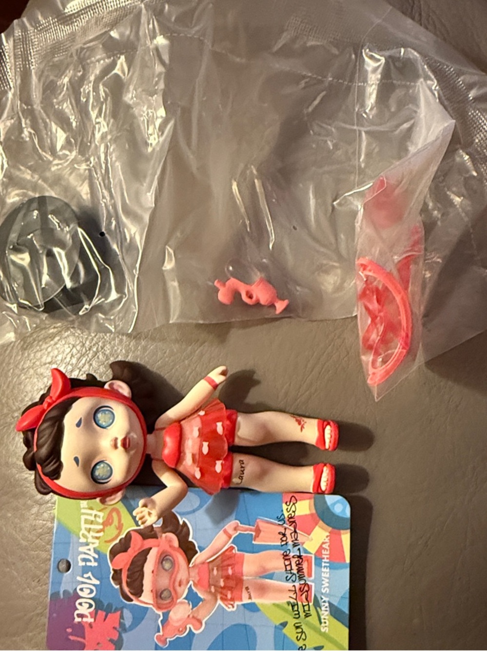 Blind Box Pool Party Sunny Sweetheart Laura Red Swimsuit Doll Figure - Kids Toy